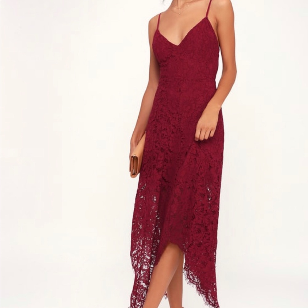 Maroon Lace Dress